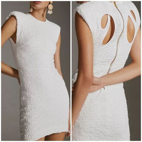 New Anthro Sabina Musayev Bamboo Cut Out Mini Dress Size XL - Picture 1 of 11